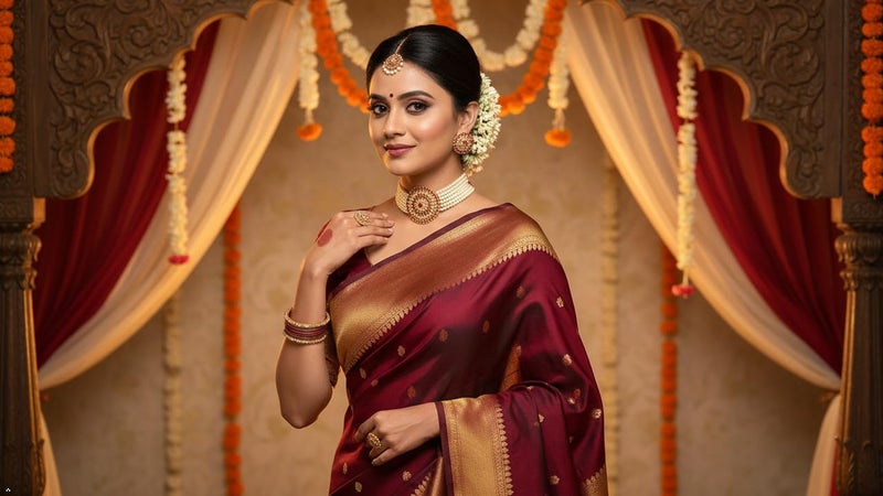 Touchstone "Padmavati Collection Indian bollywood traditional faux ruby red rhinestones and faux pearls grand designer jewelry choker necklace set in gold tone for women. - Image 4